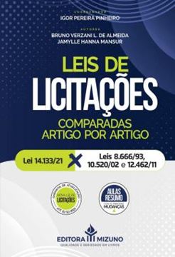 Imagem de LEIS DE LICITACOES COMPARADAS ARTIGO POR ARTIGO