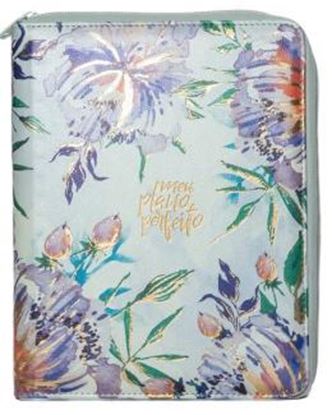 Imagem de MEU PLANO PERFEITO - PLANNER ANUAL NAO DATADO COM SOBRECAPA DE ZIPER EM COURO-SOFT - CAPA AQUARELA - PLANNER 2025